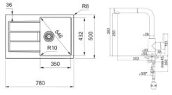 Franke Set - Set T82, Lavello In Tectonite S2D 611-78 E Miscelatore FN 0147.031, Grigio/cromo 143.0618.718 -franke Shop 0b5d5917ba09f44aced51a80