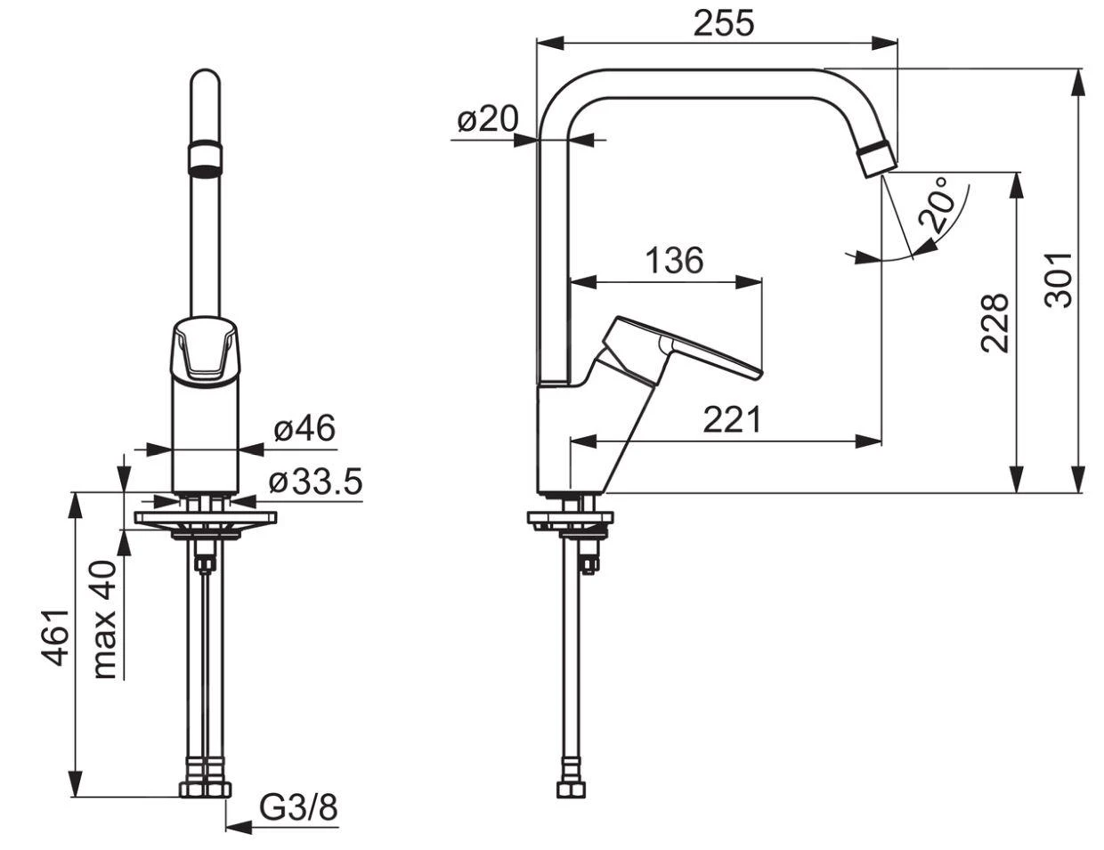 Hansa Polo - Miscelatore Per Lavello, Cromato 52702293 4 Hansa Polo - Miscelatore Per Lavello, Cromato 52702293 - immagine 2