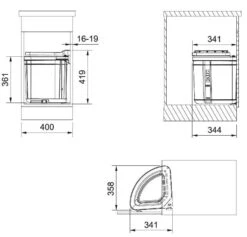 Franke Differenziatori - Cestino Portarifiuti Incorporato Pivot, Nero 121.0307.563 -franke Shop 158fbdc32b6f6e6057fc4b10