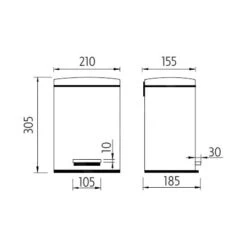 Nimco Pattumiere - Pattumiera 5 L, Nero Opaco KOS 8005-90 -franke Shop 1d18139454e271f22691213e 1