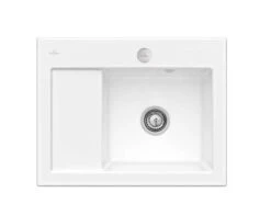 Villeroy & Boch Subway 45 - Lavello In Ceramica 65x51 Cm, Comando Eccentrico, CeramicPlus, Snow White 331302KG