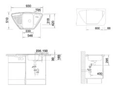 Blanco Tipo 9 - Lavello, 930x510 Mm, Con Comando Di Scarico, Acciaio Inox 526338 -franke Shop 383853a11deef5cb35d56dd1