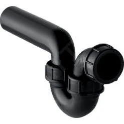 Geberit Accessori - Sifone Per Lavello, Con Raccordo A Compressione, Ingresso E Uscita Orizzontali, D 50 Mm, D1 50 Mm 152.040.16.1