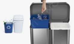 Simplehuman Pattumiere - Pattumiera Differenziata, Con Portasacchetti, 58 L, Acciaio Inox Spazzolato CW2025 -franke Shop 416360b22bc3fe65656a1e38