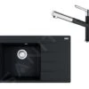 Franke Set - Set G219, Lavello In Fragranite CNG 611-78 TL/2 E Miscelatore FC 3055.901, Nero Spazzolato/cromo 114.0675.671