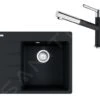 Franke Set - Set G223, Lavello In Fragranite CNG 611-62 TL/7 E Miscelatore FC 3055.901, Nero Spazzolato/cromo 114.0675.668