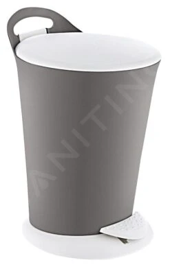 Aqualine Accessori - Pattumiera Pedal 6 L, Terra/bianco TRN-079-05