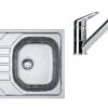 Franke Set - Set N73, Lavello In Acciaio Inox OLN 611-63 E Miscelatore FC 9547.031, Acciaio Inox/cromo 101.0618.834