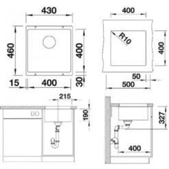 Blanco Subline 400 - Lavello In Silgranit, 430x460 Mm, InFino, Antracite 523422 -franke Shop 8db9cb15b68b98fd36f50ec1