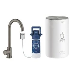 Grohe Red - Rubinetto Da Lavello Mono Con Bollitore E Dispositivo Di Filtraggio, Cisterna M, Hard Graphite Spazzolata 30085AL1