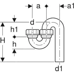 Geberit Accessori - Sifone Per Lavello, Con Raccordo A Compressione, Ingresso E Uscita Verticali, D 50 Mm, D1 50 Mm 152.038.16.1 -franke Shop 9be9b2816afcba98e0fea39f