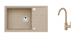 Alveus Set - Set Lavello Intermezzo 130 E Miscelatore Tonia, Beige SETA025