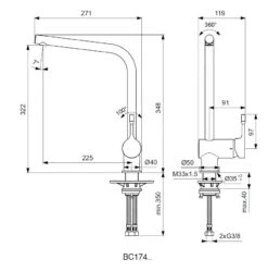 Ideal Standard Ceralook - Miscelatore Da Lavello, Nero BC174XG -franke Shop ad9090d7e7a5d4d17f6fa30d