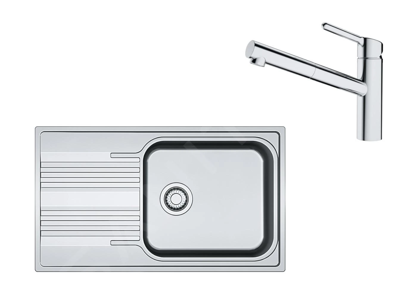 Franke Set - Set N85, Lavello In Acciaio Inox SRX 611-86 LB E Miscelatore FC 3055.031, Inox/cromo 101.0650.600 3 Franke Set - Set N85, Lavello In Acciaio Inox SRX 611-86 LB E Miscelatore FC 3055.031, Inox/cromo 101.0650.600