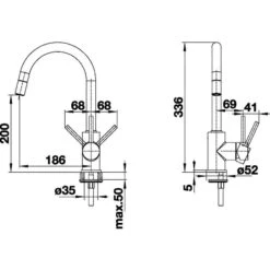 Blanco Mida S - Miscelatore Da Lavello Con Bocca Di Erogazione Estraibile, Color Alluminio/cromo 521456 -franke Shop bb12b99fa56bd614bbb55aca 1