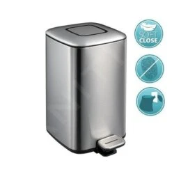 Sapho Regent - Pattumiera 6 L, Soft Close, Acciaio Inox Opaco DR501