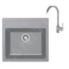 Franke Set - Set Da Cucina T103, Lavello In Tectonite SID 610 E Miscelatore FP 9000.084, Grigio 143.0675.725