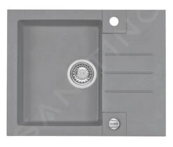 Alveus Rock - Lavello In Granito 595x475 Mm, Con Comando Dello Scarico, Concrete 1122741