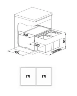 Blanco Select - Pattumiera Incorporata, Differenziata, Capienza 34 L 526207 -franke Shop d5ea176628078a8291a67c60