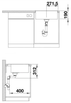 Blanco Subline 500 - Lavello In Silgranit, 543x510 Mm, Con Comando Remoto Dello Scarico, Nero 525999 -franke Shop d7af6d456e08b3722351afeb