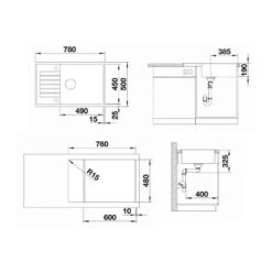 Blanco Zia XL 6 - Lavello In Silgranit, 780x500 Mm, Con Comando Remoto Dello Scarico, Nero 526018 -franke Shop d9403c94d2d1817f30363258 1
