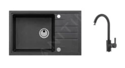 Alveus Set - Set Lavello Intermezzo 130 E Miscelatore Tonia, Carbon SETA027