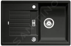 Blanco Zia 45 - Lavello In Silgranit, 780x500 Mm, Con Comando Remoto Dello Scarico, Nero 526012