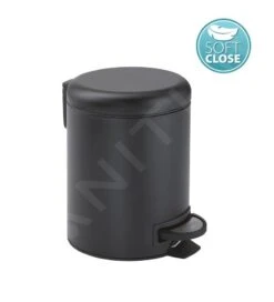 Sapho Accessori Bagno Gedy - Pattumiera Potty 3 L, Soft Close, Nero Opaco 320914