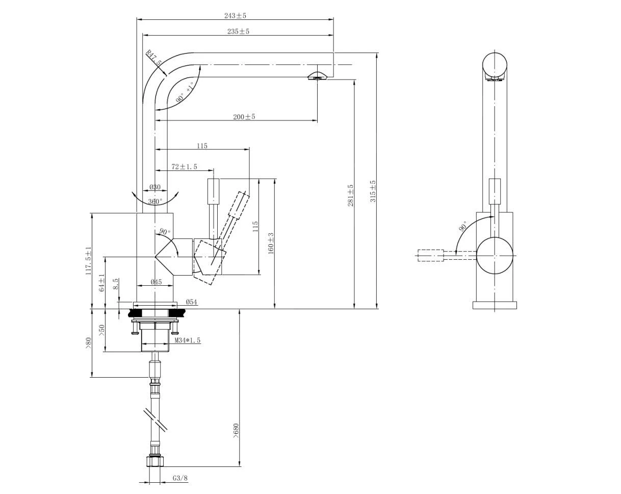Villeroy & Boch Modern Steel - Miscelatore Da Lavello, Acciaio Inox 966801LC 4 Villeroy & Boch Modern Steel - Miscelatore Da Lavello, Acciaio Inox 966801LC - immagine 2