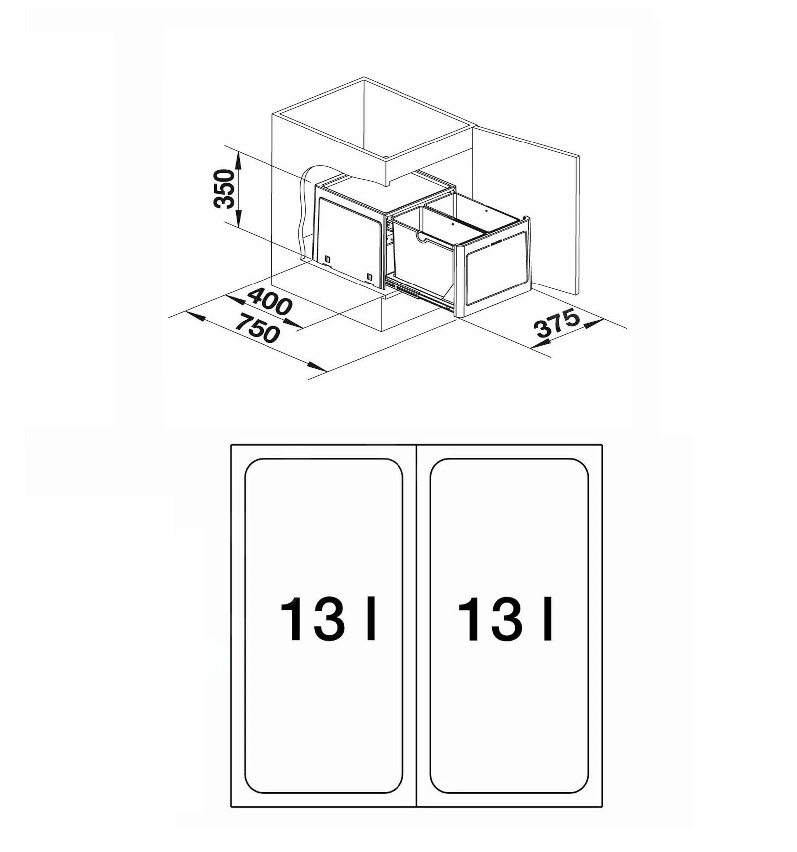 Blanco Botton Pro - Pattumiera Ad Incasso, Differenziata, 26 L 517467 4 Blanco Botton Pro - Pattumiera Ad Incasso, Differenziata, 26 L 517467 - immagine 2